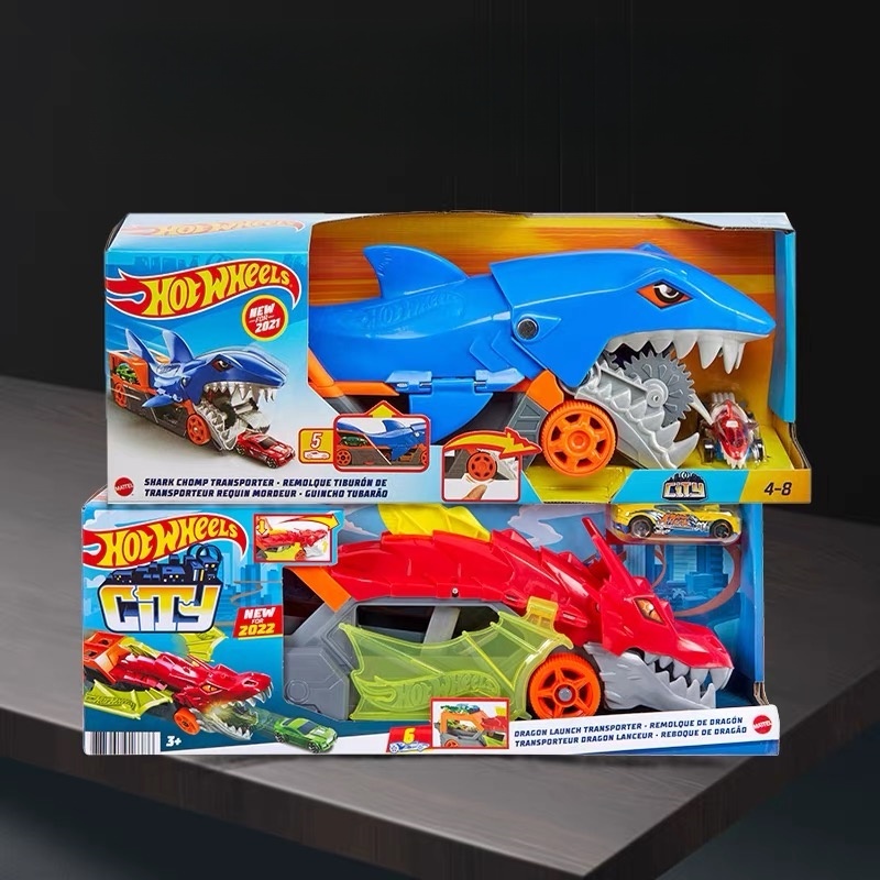 Hot Wheels Car Track Sets - Ветер и огненное колесо, городская акула,