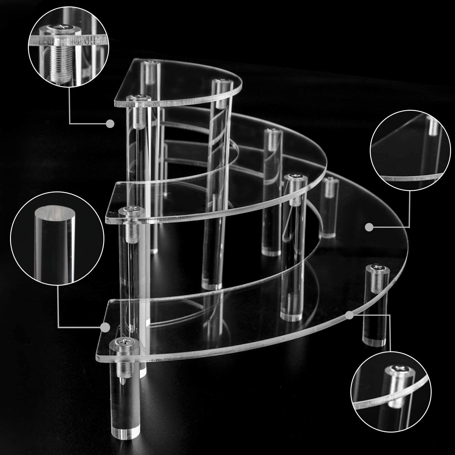 3-уровневая акриловая круглая  – обзор и цена Pop Display Shelf